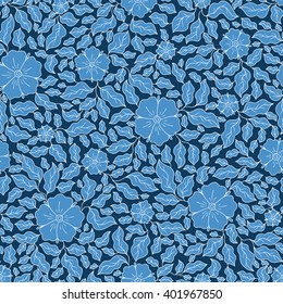 Seamless vector floral pattern with colorful fantasy plants and flowers, pattern can be used for wallpaper, pattern fills, web page background, surface textures