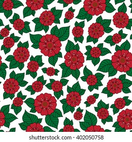 Seamless vector floral pattern with colorful fantasy plants and flowers, pattern can be used for wallpaper, pattern fills, web page background, surface textures