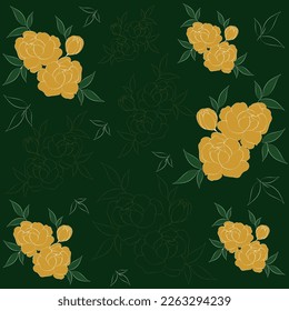 Patrón floral vectorial sin fisuras con combinación de paleta de colores lindo
