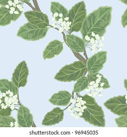 Seamless vector floral pattern with with cute delicate flowers and leaves