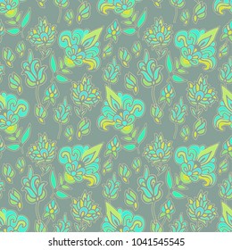 Seamless vector floral pattern with decorative flowers