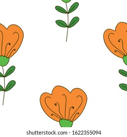 Seamless vector floral pattern. Decorative botanical background with herbal details.