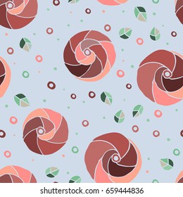 Seamless vector floral pattern, decorative cute hand drawn childlike background with flowers. Print for wrapping, backgrounds, fabric, surface