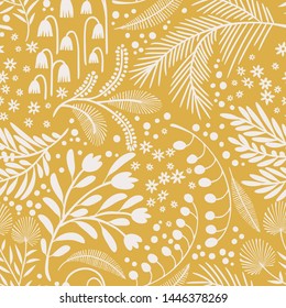 Seamless vector floral pattern. Delicate botanical background