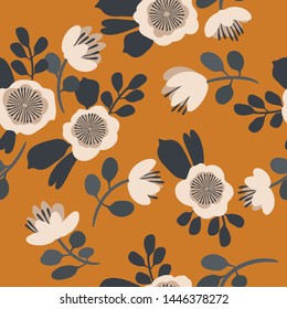 Seamless vector floral pattern. Delicate botanical background
