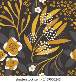 Seamless vector floral pattern. Delicate botanical background