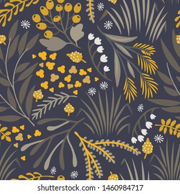 Seamless vector floral pattern. Delicate botanical background
