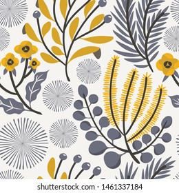 Seamless vector floral pattern. Delicate botanical background