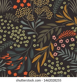 Seamless vector floral pattern. Delicate botanical background