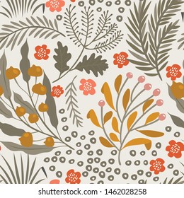 Seamless vector floral pattern. Delicate botanical background
