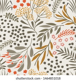 Seamless vector floral pattern. Delicate botanical background