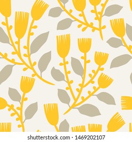 Seamless vector floral pattern. Delicate botanical background