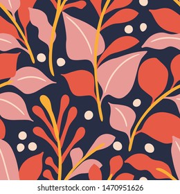 Seamless vector floral pattern. Delicate botanical background