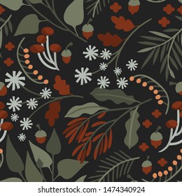 Seamless vector floral pattern. Delicate botanical background