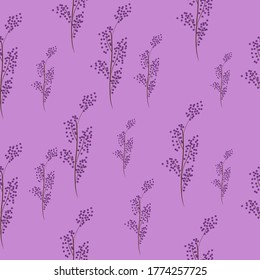 Seamless Vector Floral pattern design. Small flowers purple, for fabric, textile, gift wrapping, wall paper, motifs, handbags, 