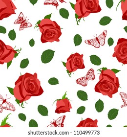 Seamless vector floral pattern. For easy making seamless pattern just drag all group into swatches bar, and use it for filling any contours.