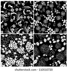 Seamless vector floral pattern. For easy making seamless pattern just drag all group into swatches bar, and use it for filling any contours.