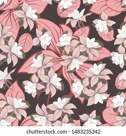 Seamless vector floral pattern. For easy making seamless pattern just drag all group into swatches bar, and use it for filling any contours. EPS 10.