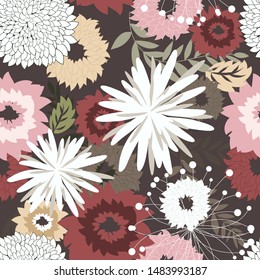 Seamless vector floral pattern. For easy making seamless pattern just drag all group into swatches bar, and use it for filling any contours. EPS 10.