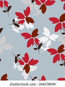 Seamless vector floral pattern. For easy making seamless pattern just drag all group into swatches bar, and use it for filling any contours.