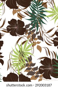 Seamless vector floral pattern. For easy making seamless pattern just drag all group into swatches bar, and use it for filling any contours.