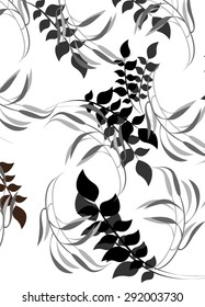 Seamless vector floral pattern. For easy making seamless pattern just drag all group into swatches bar, and use it for filling any contours.