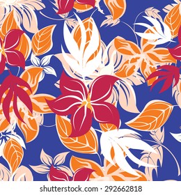Seamless vector floral pattern. For easy making seamless pattern just drag all group into swatches bar, and use it for filling any contours.