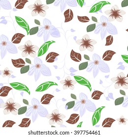 Seamless vector floral pattern. For easy making seamless pattern just drag all group into swatches bar, and use it for filling any contours.