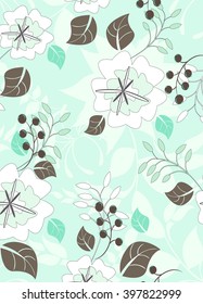 Seamless vector floral pattern. For easy making seamless pattern just drag all group into swatches bar, and use it for filling any contours.