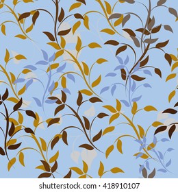 Seamless vector floral pattern. For easy making seamless pattern just drag all group into swatches bar, and use it for filling any contours.