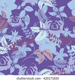 Seamless vector floral pattern. For easy making seamless pattern just drag all group into swatches bar, and use it for filling any contours.