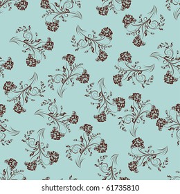 Seamless vector floral pattern. For easy making seamless pattern just drag all group into swatches bar, and use it for filling any contours.