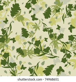 Seamless vector floral pattern. For easy making seamless pattern just drag all group into swatches bar, and use it for filling any contours.
