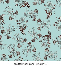 Seamless vector floral pattern. For easy making seamless pattern just drag all group into swatches bar, and use it for filling any contours.