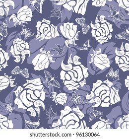 Seamless vector floral pattern. For easy making seamless pattern just drag all group into swatches bar, and use it for filling any contours.