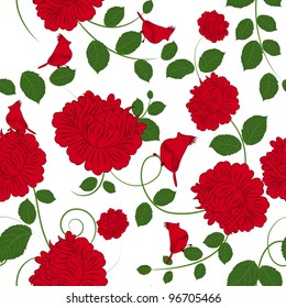 Seamless vector floral pattern. For easy making seamless pattern just drag all group into swatches bar, and use it for filling any contours.