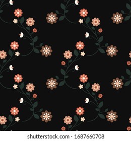 Patrón floral vectorial transparente. Comedor étnico con flores. Motivo folk tradicional. Diseño textil universal.
