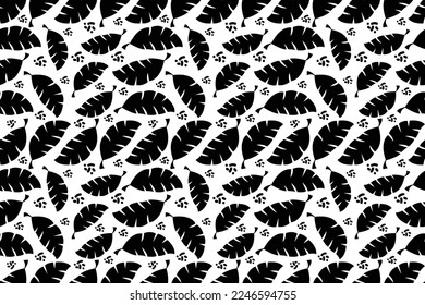 Seamless vector floral pattern with fantasy leaves. Pattern can be used for wallpaper, fabric, background, surface textures. Traditional hand drawn French style. Vector illustration.