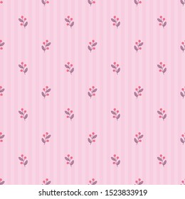 Seamless vector floral pattern with hand drawn elements