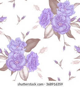 Seamless vector floral pattern. Illustration in Victorian style. Vintage luxury decoration of garden roses. Series flower design in a unique technique. Bouquets on a white background.