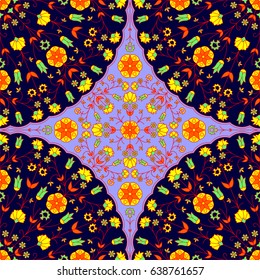 Seamless vector floral pattern. Indian style.