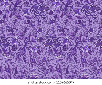 Seamless vector floral pattern , lavender palette