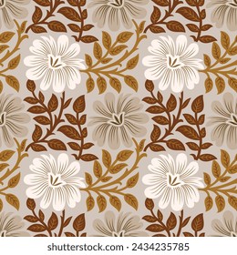 Nahtloses Vektor-Blumenmuster mit Blättern