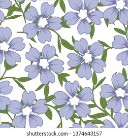Seamless vector floral pattern. Liberty style print made of flowers, leaves. Summer and spring motifs. Floral texture. Elegant template for fashion prints. White background.