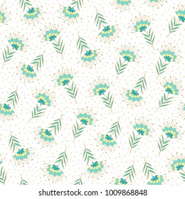 Seamless vector floral pattern on white background