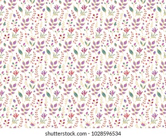 Seamless vector floral pattern on white background