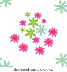 Patrón floral vectorial sin problemas en fondo blanco.La textura sin soldadura se puede utilizar para fondos de paredes, fondos de página web, texturas superficiales.
