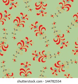 Seamless vector floral pattern, russian style