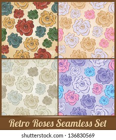 Seamless vector floral pattern set.