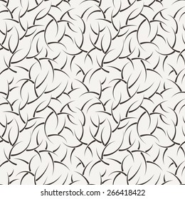 Seamless vector floral pattern of short branches of curves like eyelashes